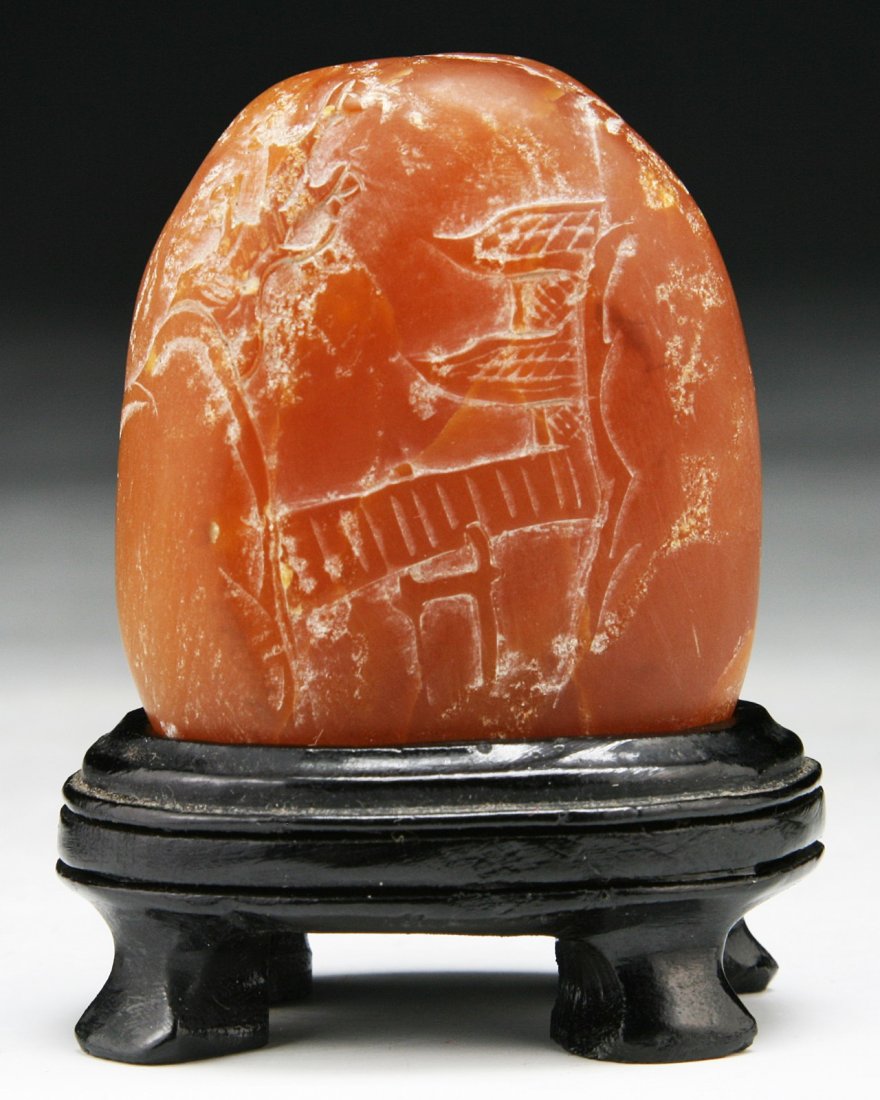 A Chinese Tian Huang Or Like Soapstone Carving: A Chinese Tian Huang Or Like Soapstone Carving; Size: H: 2"; (Overall) H: 2-3/4"