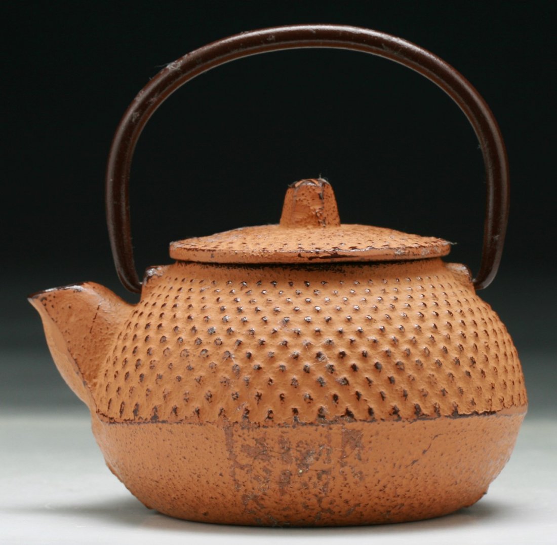 A Japanese Antique Iron Teapot: A Japanese Antique Iron Teapot; Size: H: 3-1/4"
