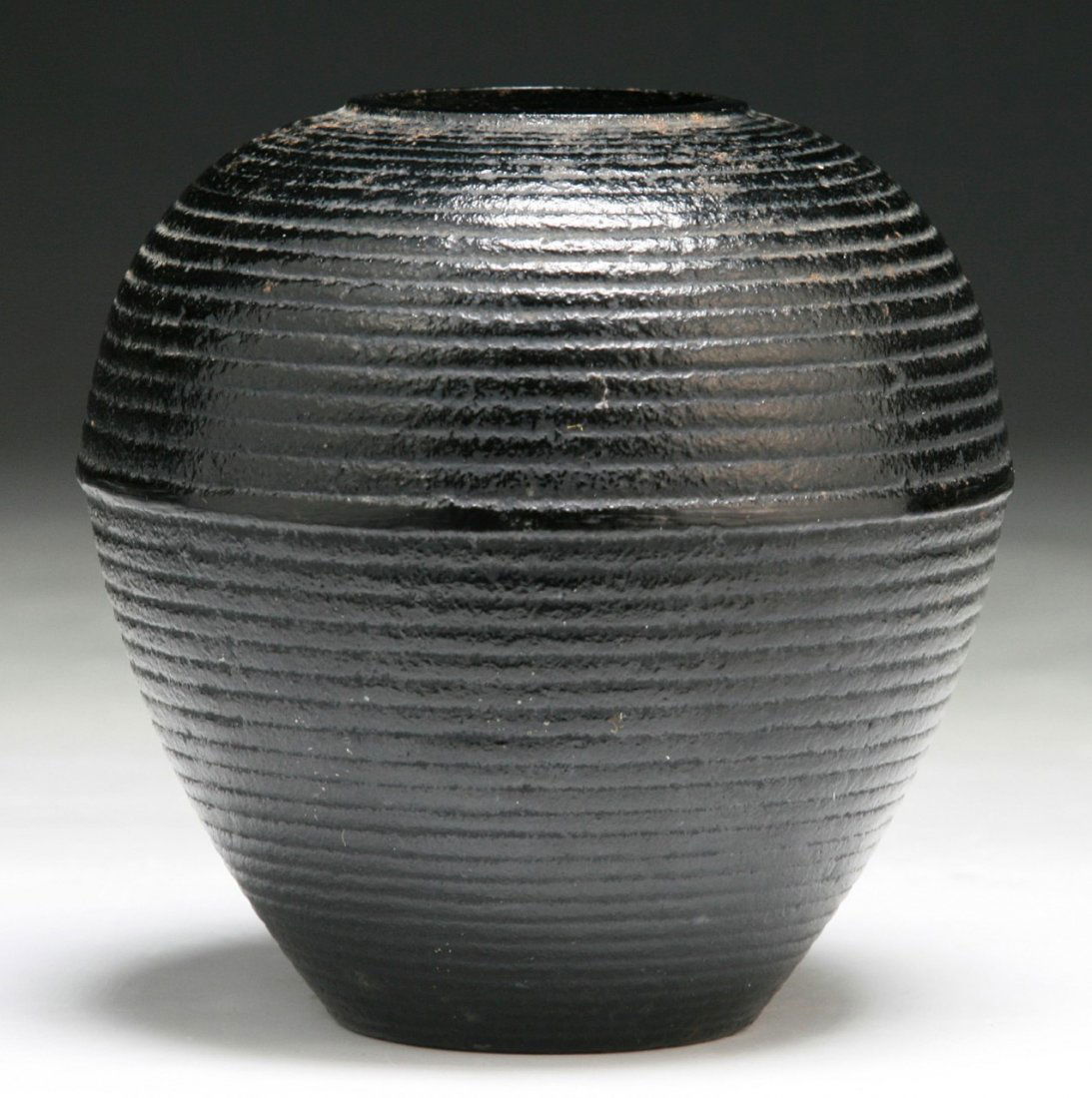 A Japanese Antique Iron Vase: A Japanese Antique Iron Vase: circa 1900; Size: H: 4"