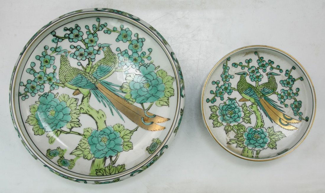 Two (2) Japanese Antique Famille Rose Porcelain Plates: Two (2) Japanese Antique Famille Rose Porcelain Plates; Size: D: 9" (biggest)