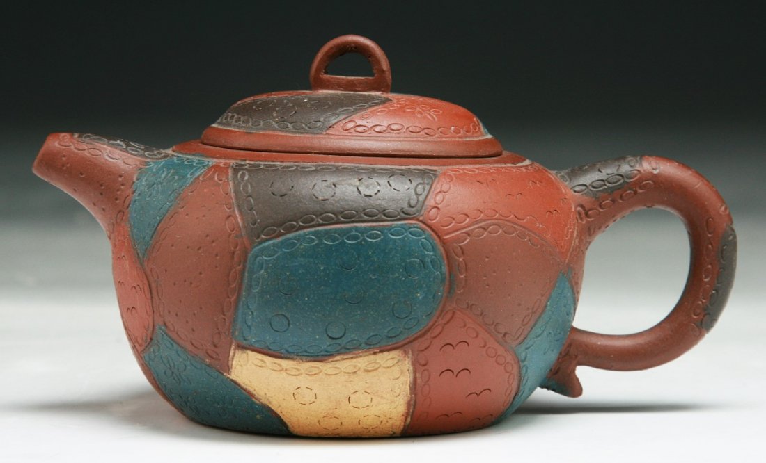 A Chinese Antique Zisha Teapot: A Chinese Antique Zisha Teapot; Size: L: 5"