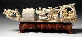 A Chinese Pierced Carved Ivory Bridge