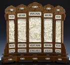Fine Chinese 19th C. Huanghuali Wood Screen With Ivory