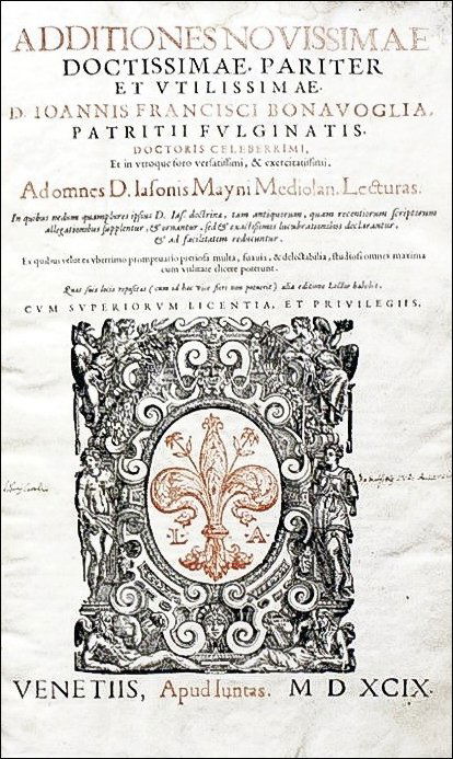 [Roman Law] Bonavoglia - Del Maino, Additiones, 1599 (1 of 2)