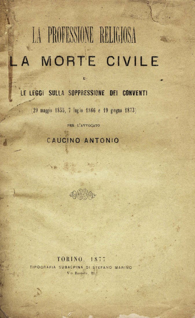 [Inheritance, Monks, Monasteries] Caucino, 1877 (1 of 1)