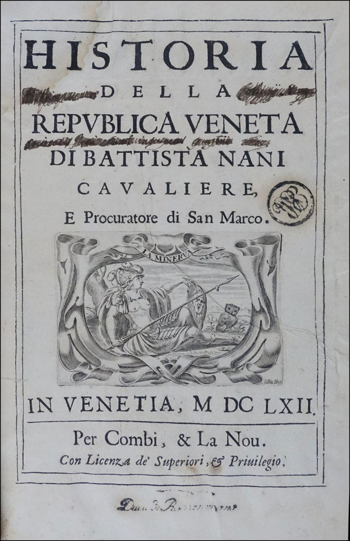 [Venice] Nani, Historia della repubblica Veneta, 1662 (1 of 3)