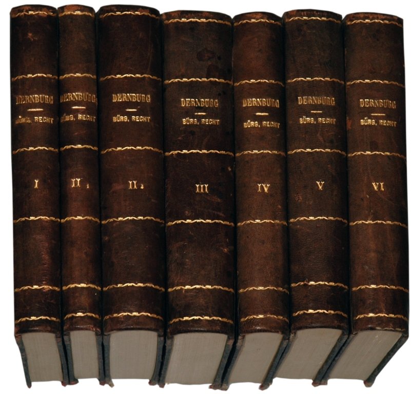(Prussian Law) Dernburg, Das bürgerliche Recht, 1902-10: Dernburg, Heinrich. Das bürgerliche Recht des Deutchen Reichs und Preußens. [unito con:] Urheber-, Patent-, Zeichenrecht; Versicherungsrecht und Rechtsverfolgung begonnen von Dr. Heinrich Dernburg;h