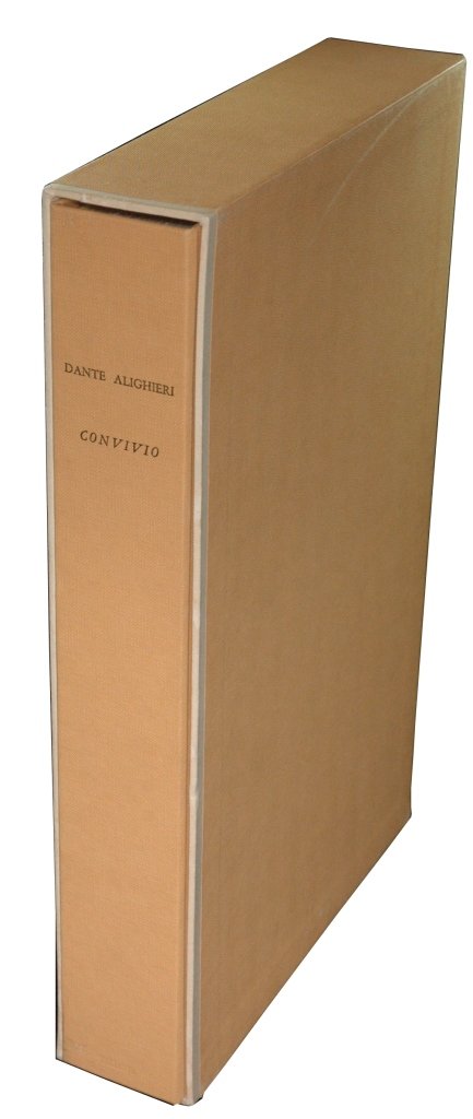 (Tallone) Alighieri, Convivio, 1965: DANTE'S «CONVIVIO» PRINTED BY TALLONE Alighieri, Dante. Convivio. Tallone, 1965. Large 4to, printed boards in loose binder, cased in open end box, original stiff slipcase, pp. 356. Limited edition p