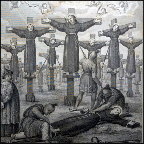 [Martyrs, Japan] Martiri Giapponesi, 1862: THE LIFE AND MARTYRDOM OF 23 JAPANESE MARTYRS, NO COPY IN JAPAN [Martyrs, Japan]. Da Osimo, Agostino. Storia dei ventitre martiri giapponesi dell'Ordine dei Minori Osservanti detti Scalzi di s. France