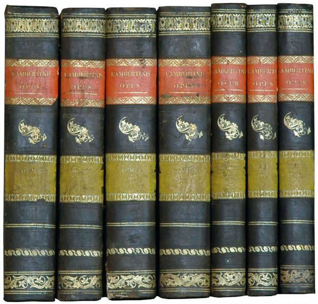 [Canonizations, Sources] Benedict XIV, 1839, 7 vols: THE REFERENCE WORK ON CANONIZATION, 7 VOLUMES Benedict XIV (Lambertini, Prospero). Opus de servorum dei beatificatione, et beatorum canonizatione in septem volumina distributum. Prato: in Typographia