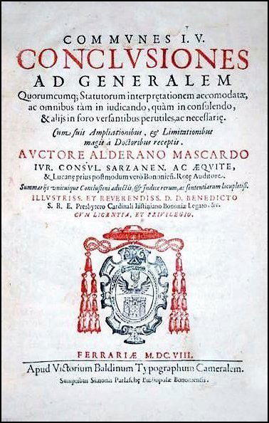 [Italian Statutes, Ferrara] Mascardi, 1608 (1 of 3)