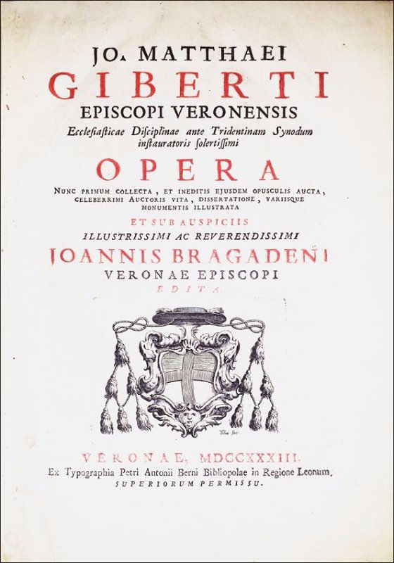 [Italian Statutes, Constitutions, Verona] Giberti, 1733 (1 of 10)