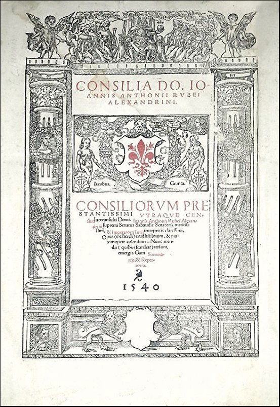[Counsels] Rossi, Consilia, 1540 (1 of 8)