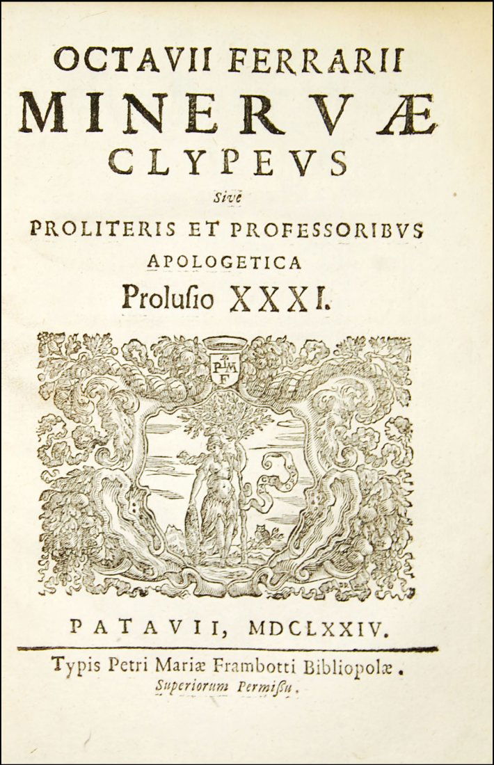 [Minerva, Roman Deity] Ferrari, Prolusio 31 & 32, 1674 (1 of 9)