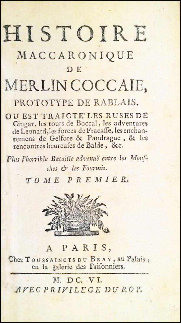 [Macaronic Poetry, Counterfeits] Folengo, 1606 but 1734 (1 of 7)