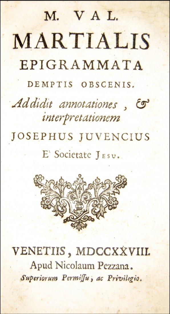 [Classics, Epigrams] Martialis, Epigrammata, 1728 (1 of 4)