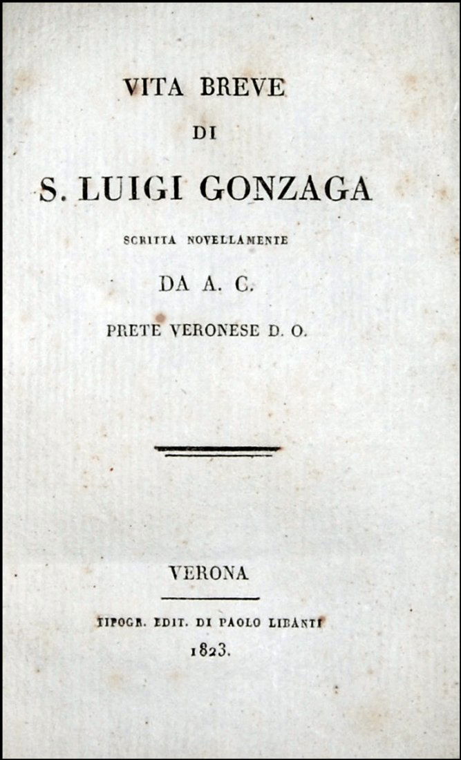[Jesuits, St. Aloysius Gonzaga] Cesari, Vita, 1823 (1 of 3)