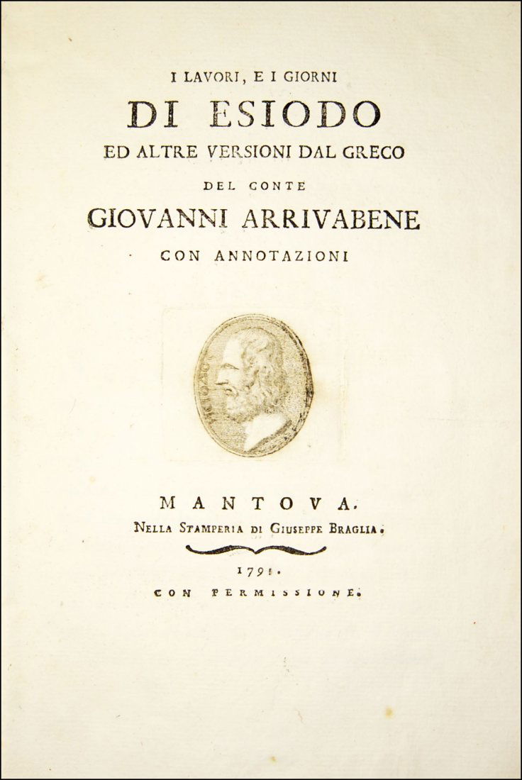 [Poems] Hesiodus, I lavori, e i giorni di Esiodo, 1791 (1 of 5)