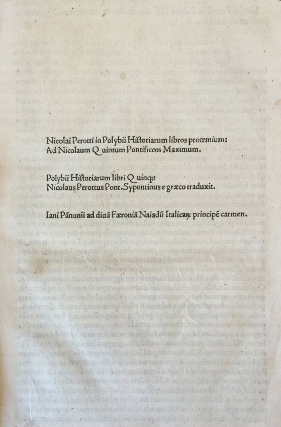 [Greek History, Incunabulum] Polibius, 1498 (1 of 6)