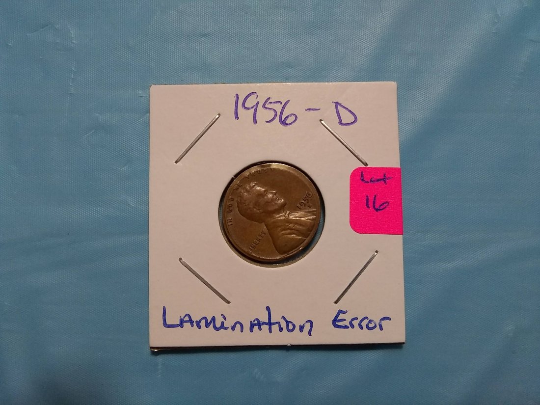 1956-D Lincoln Penny: LAMINATION ERROR (1 of 4)