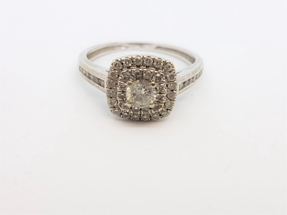 VINTAGE 10K WHITE GOLD DIAMOND RING (1 of 2)