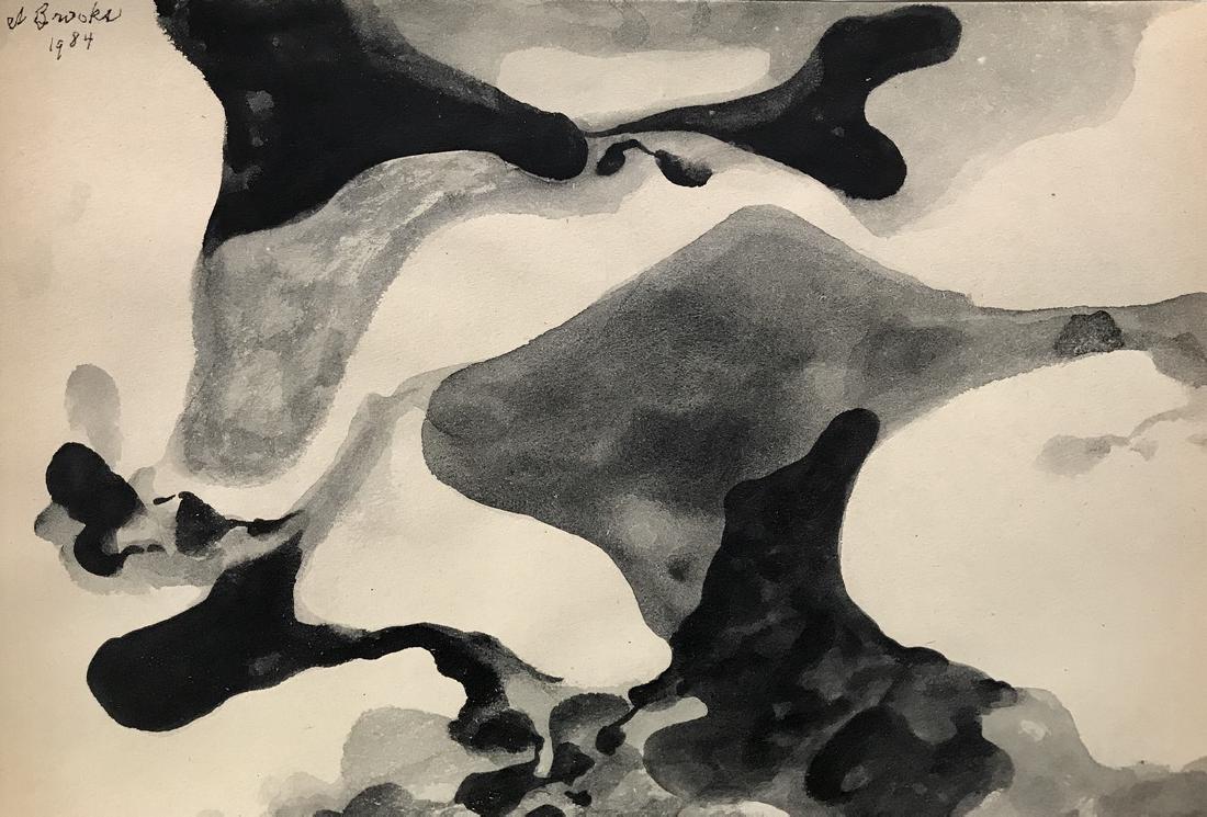 JAMES BROOKS WATERCOLOR ON PAPER (1 of 2)