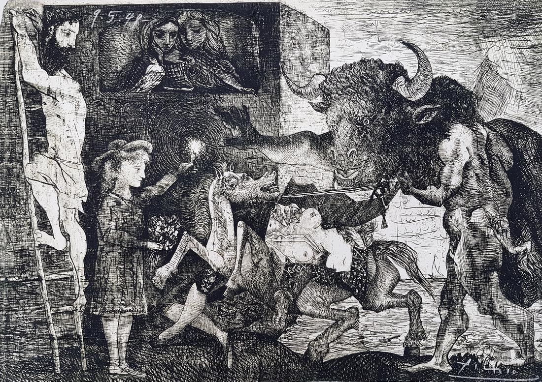 PABLO PICASSO SIGNED & DATED LITHOGRAPH (1 of 1)