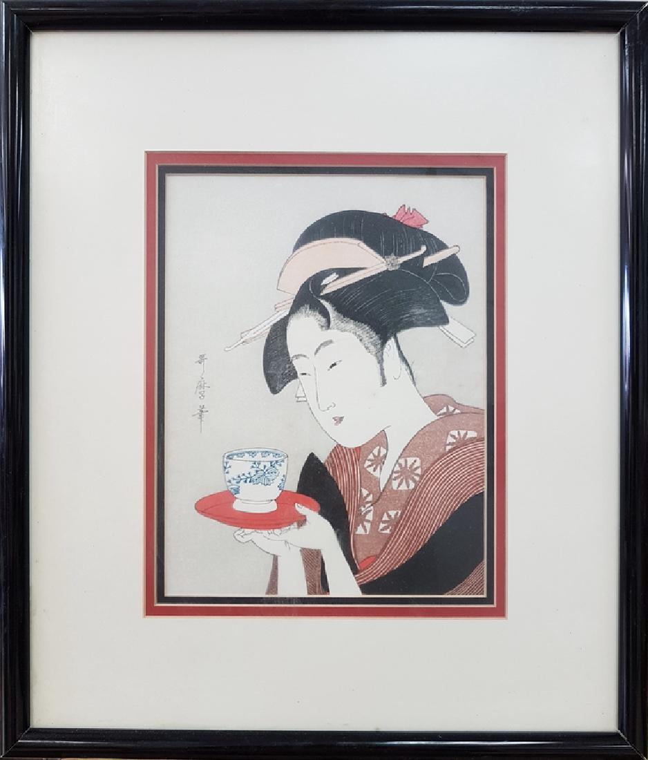 ANTIQUE CHINESE WOOD BLOCK COLOR PRINT (1 of 1)