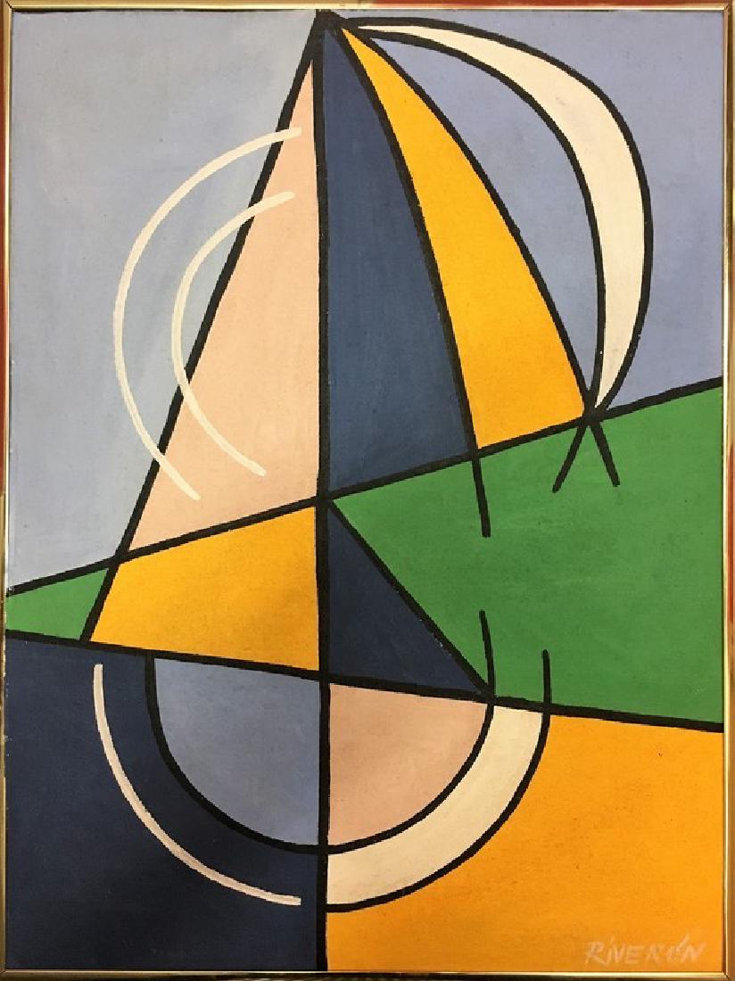 ENRIQUE RIVERON CUBA: OIL ON CANVAS 22 X 16 INCHES GOOD CONDITION