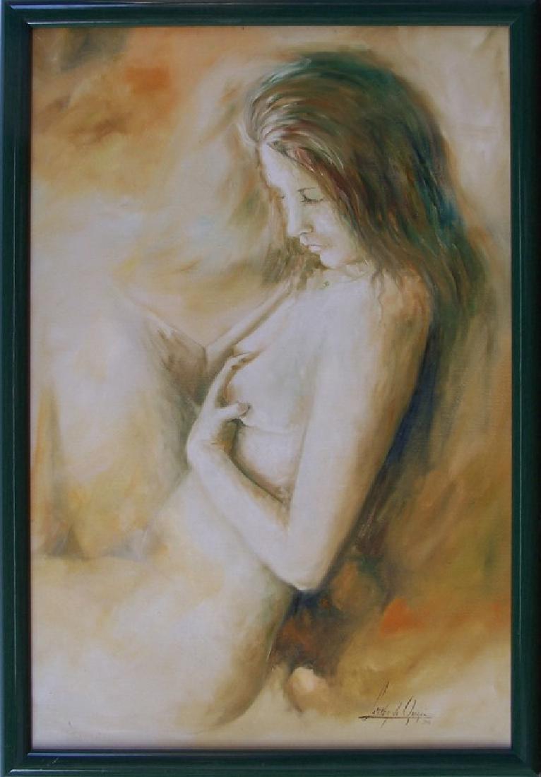LESVER DE QUIROS CUBAN CUBA: LESVER DE QUIROS CUBAN CUBA OIL ON CANVAS 36" X 24"