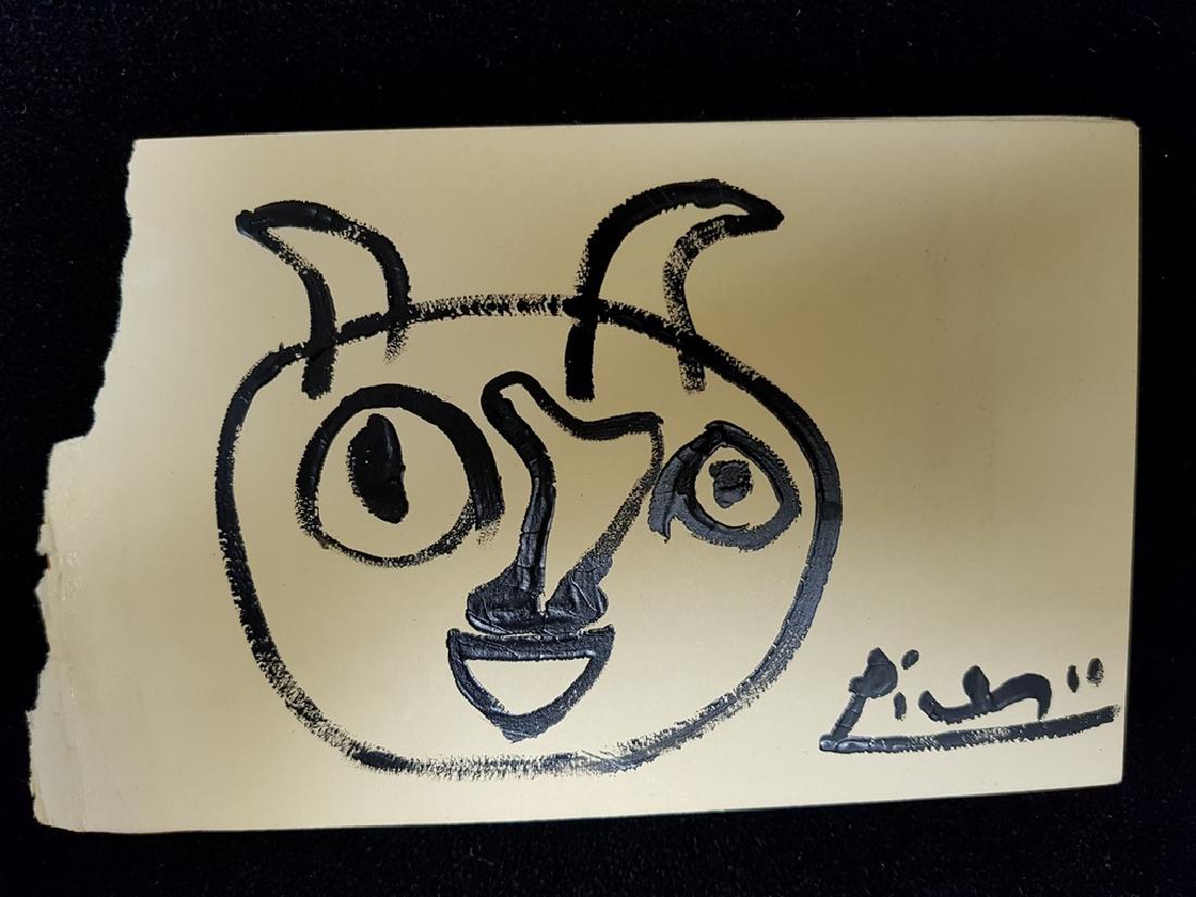 PICASSO OIL ON VINTAGE POSTCARD (1 of 2)