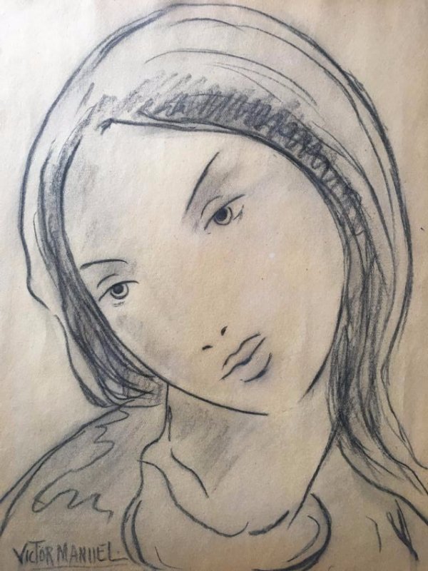 VICTOR MANUEL CUBA: PENCIL ON PAPER 15 X 12 INCHES
