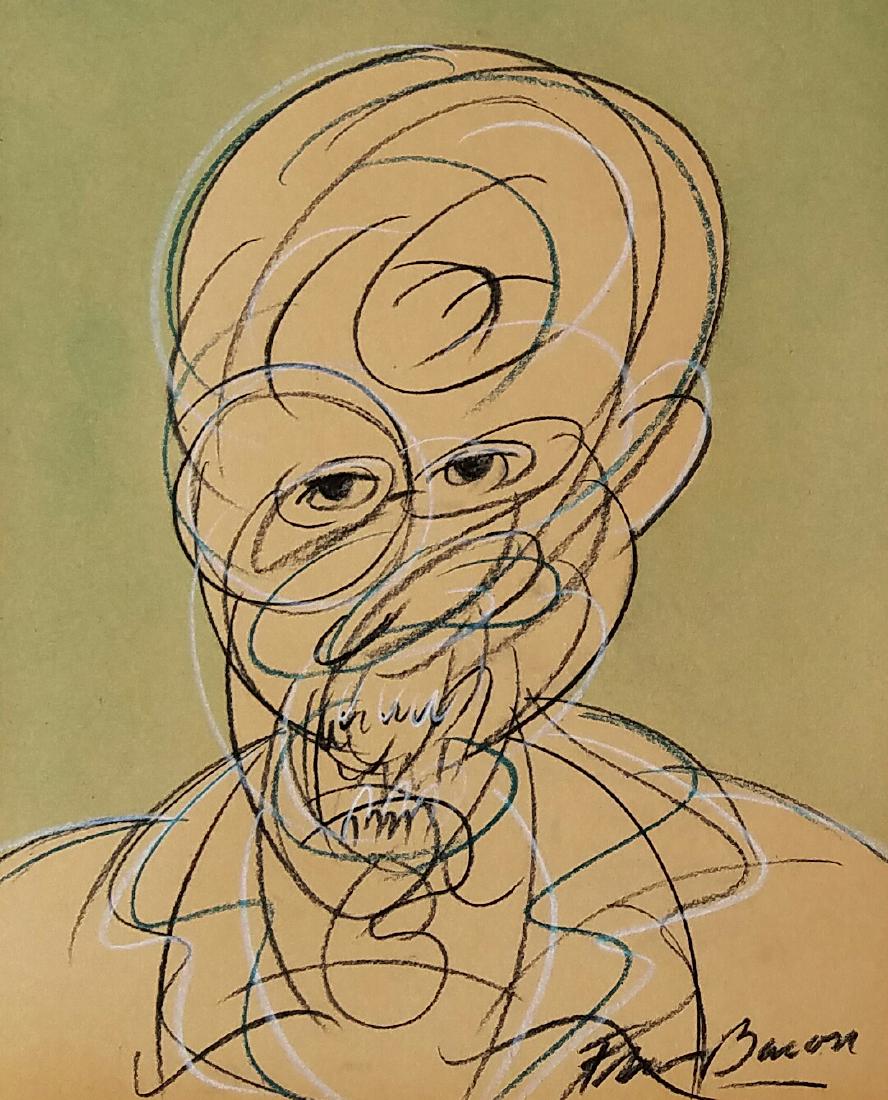 WATERCOLOR AND CRAYON ON PAPER SIGNED BACON 12.25" X (1 of 1)