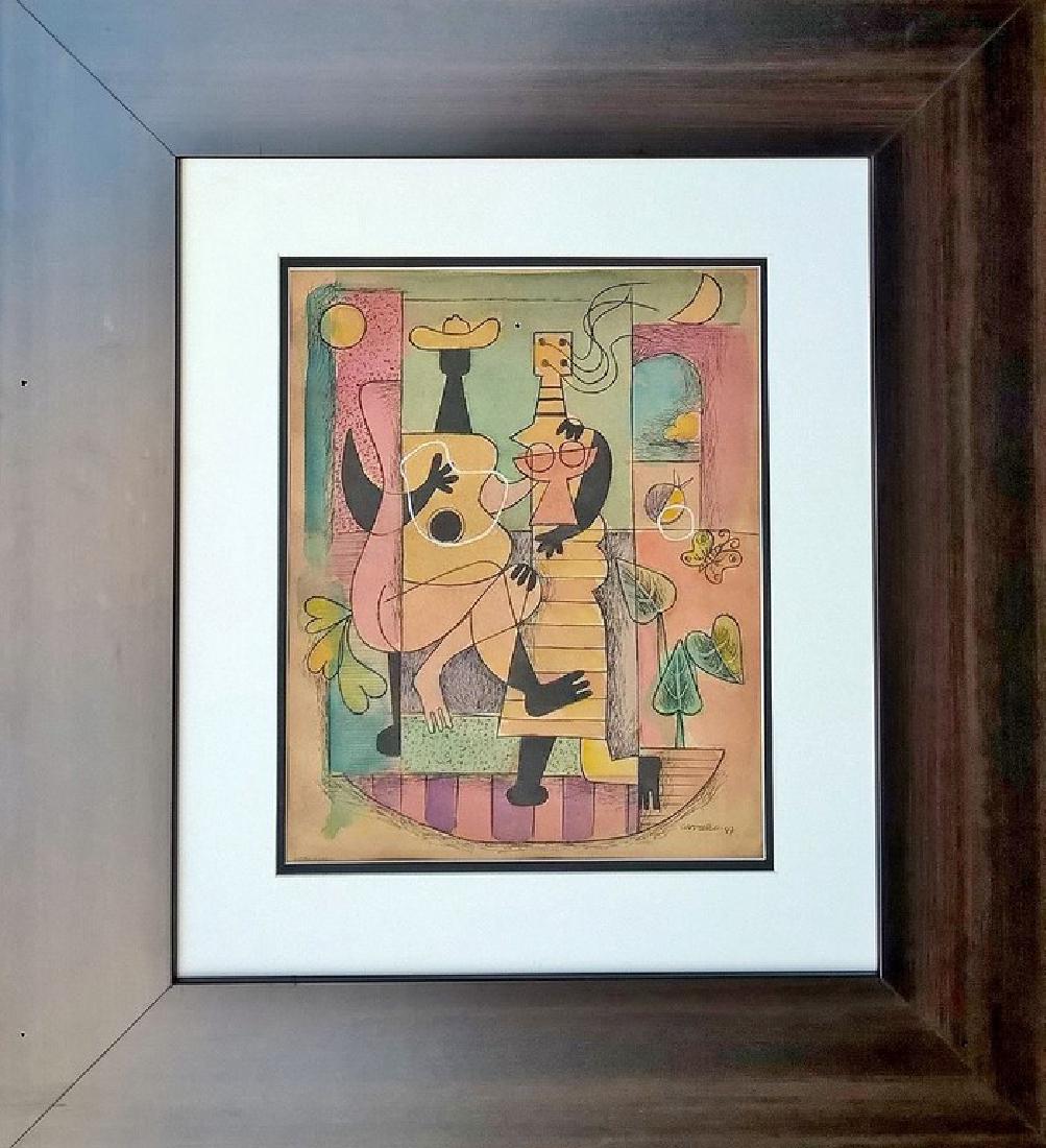 MARIO CARRENO INK & WATERCOLOR ON PAPER (1 of 1)