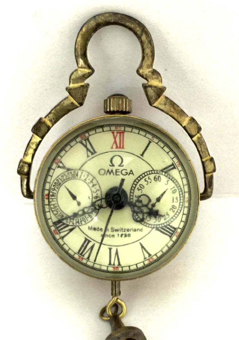 VTG Swiss Omega Working Spherical Mechanical Clock: Skeleton Back – Mini Glass & Brass Casing - Great Piece
