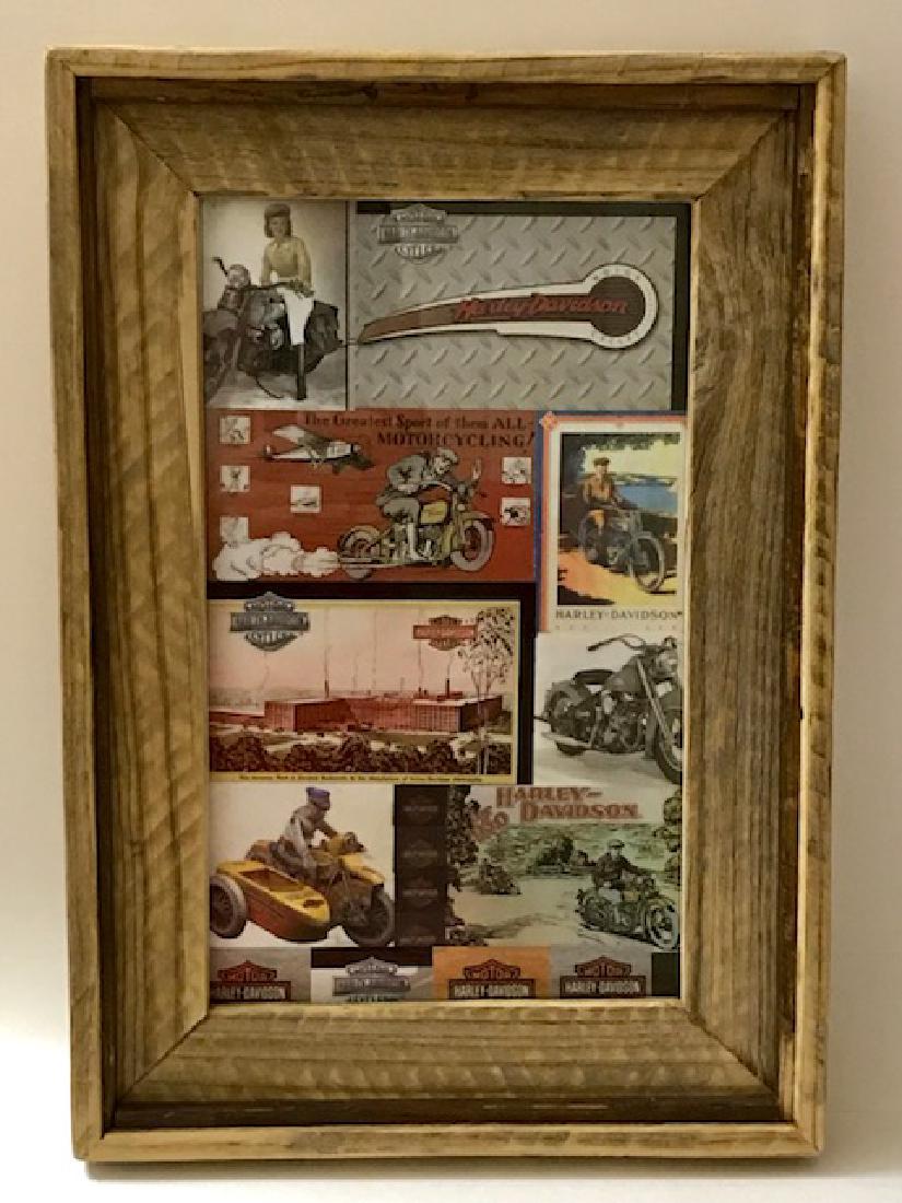 Antique HARLEY-DAVIDSON 1920’s Advertising Collage: ONE OF A KIND – Handmade – Great Piece