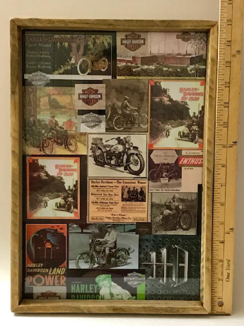 Antique HARLEY-DAVIDSON 1920’s Advertising Collage: ONE OF A KIND – Handmade – Great Piece