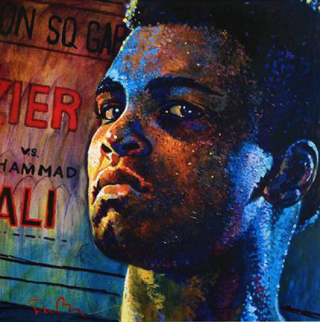 Fight Night – Muhammad Ali by Simon Bull: 17x17 Lithograph on paper, With COA