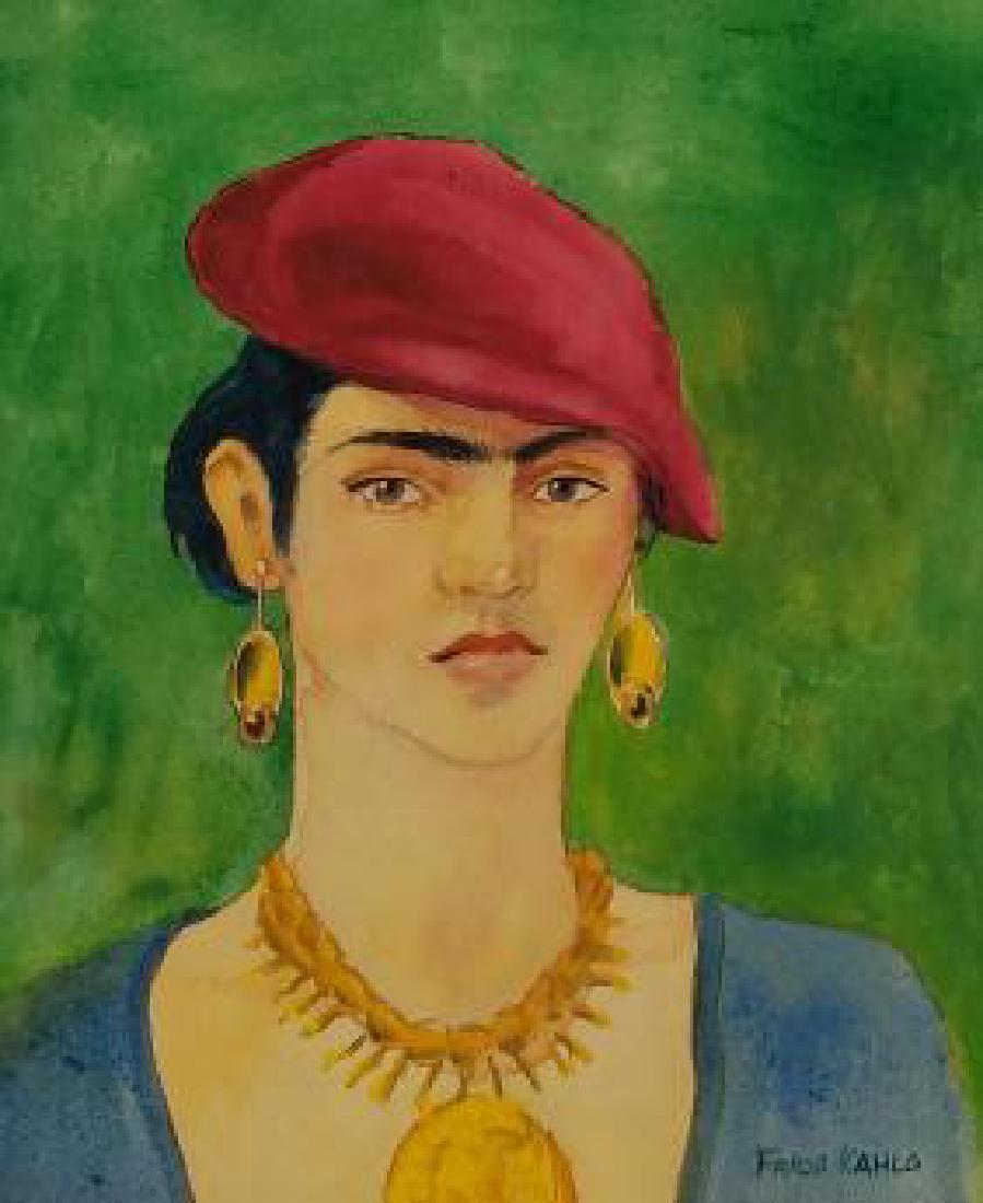 WATERCOLOR ON PAPER SIGNED FRIDA KHALO 12.50" X 10.50" (1 of 1)