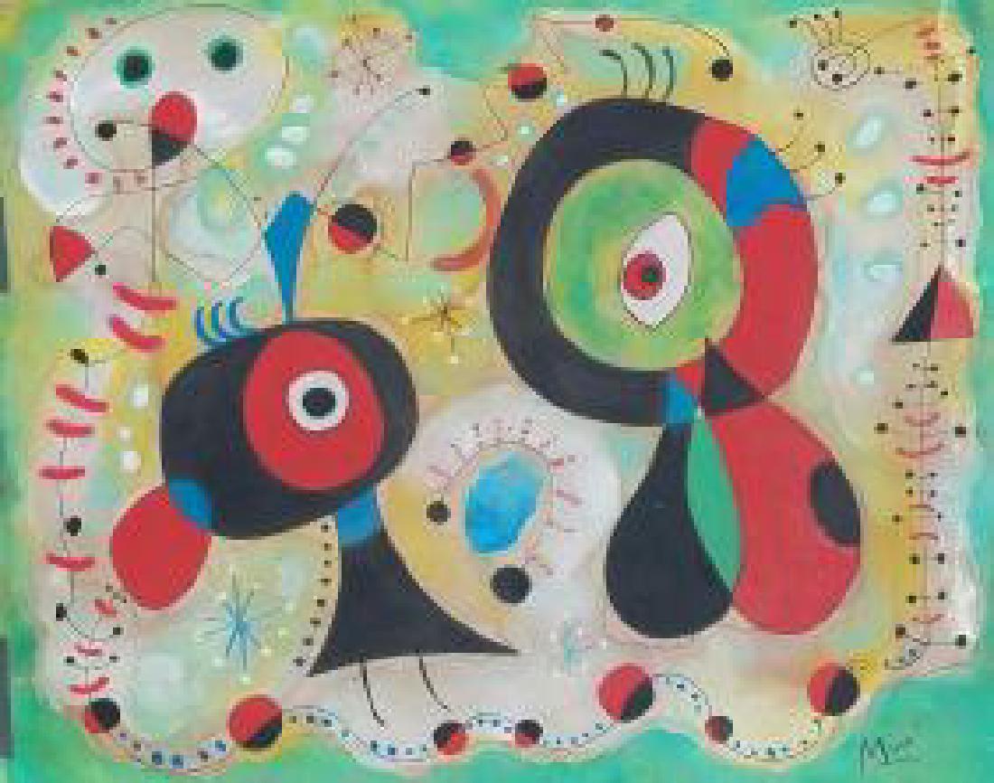 WATERCOLOR AND INK ON PAPER SIGNED MIRO (1 of 2)