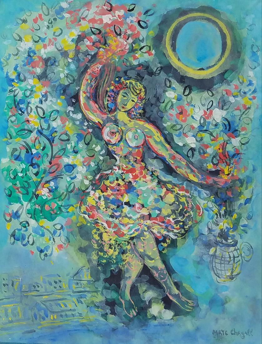 GOUACHE ON PAPER SIGNED MARC CHAGALL (1 of 1)