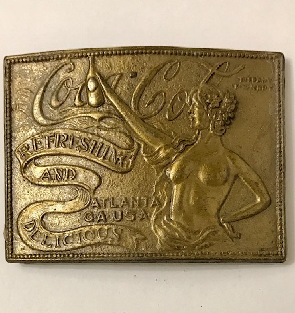 Vintage Risqué COCA-COLA Embossed Belt Buckle: Vintage Risqué COCA-COLA Embossed Belt Buckle