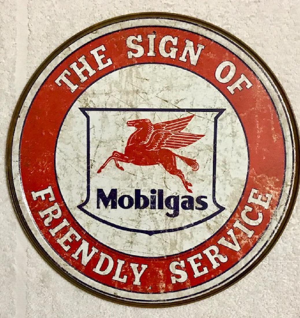 MOBIL Gas & Oil Nostalgic Metal Sign 13” Diameter: MOBIL Gas & Oil Nostalgic Metal Sign 13” Diameter