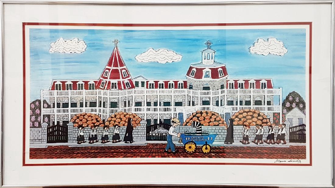Mario Sanchez Signed Color Litograph: With Frame 18.25" x 32.5" Excellent Condition