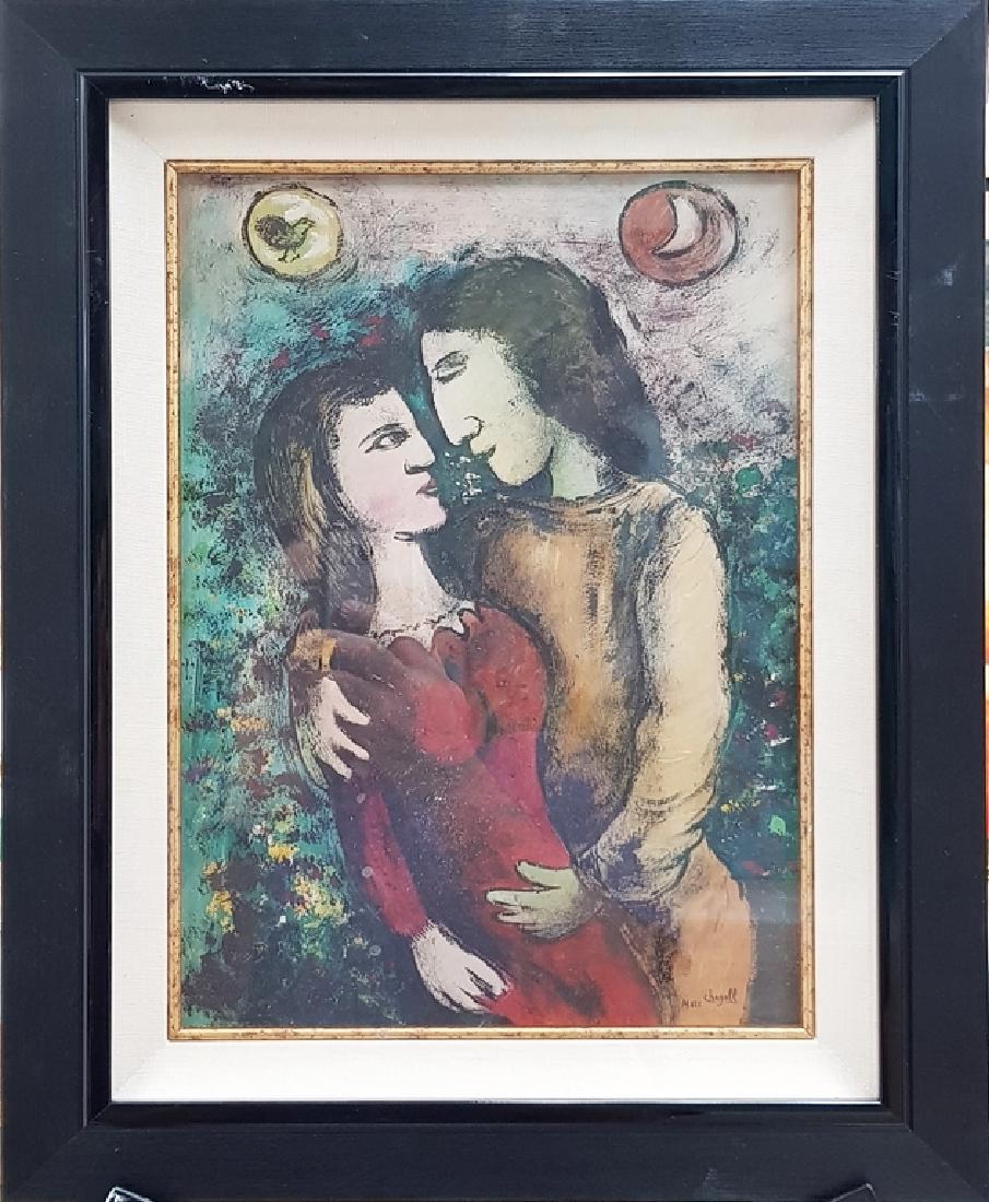 SIGNED MARC CHAGALL: MIXED MEDIA ON PAPER 15" X 10"