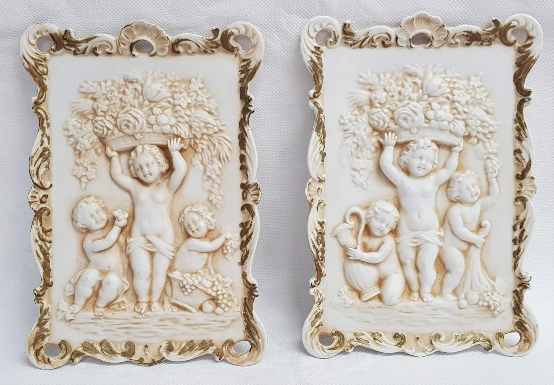 ANTIQUE BISQUE PORCELAIN WALL PLAQUES (1 of 1)