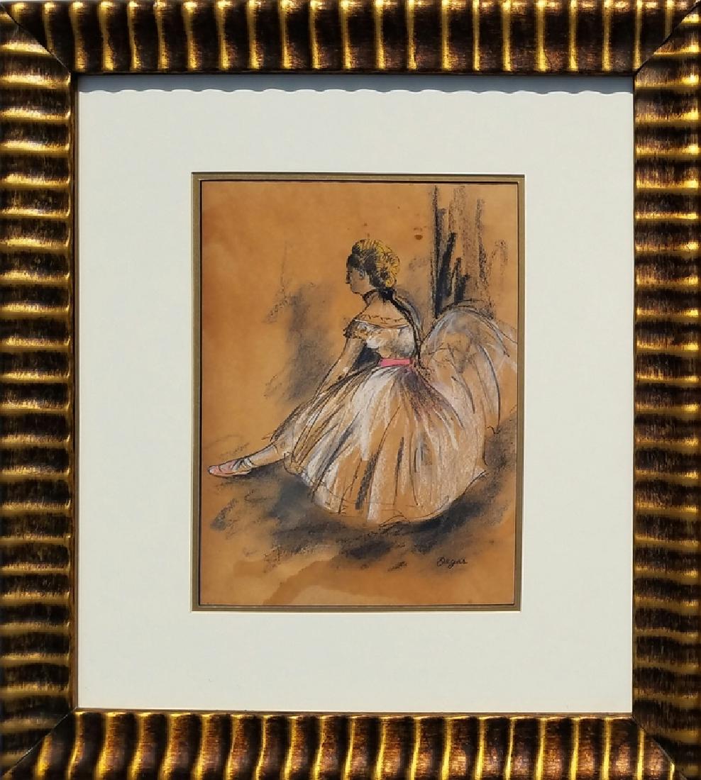 COLOR PASTEL ON PAPER Signed Degas (1 of 2)