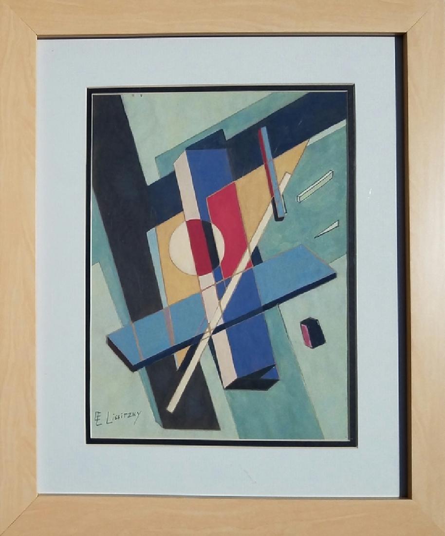 MIXED MEDIA ON PAPER (ATTRIB) TO EL LISSITZKY: 11.50" x 8.75" WITH CERTIFICATE OF ATTRIBUTION