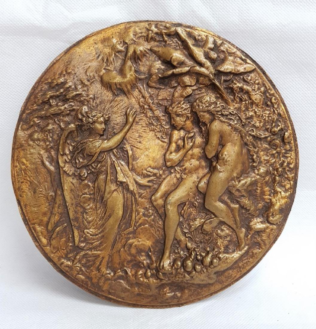 ART NOUVEAU FRENCH BRONZE PLAQUE (1 of 1)