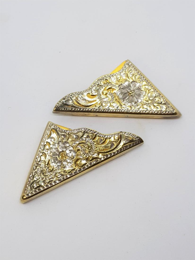 CRUMRINE GOLD ON SILVER COLLAR TIPS (1 of 2)